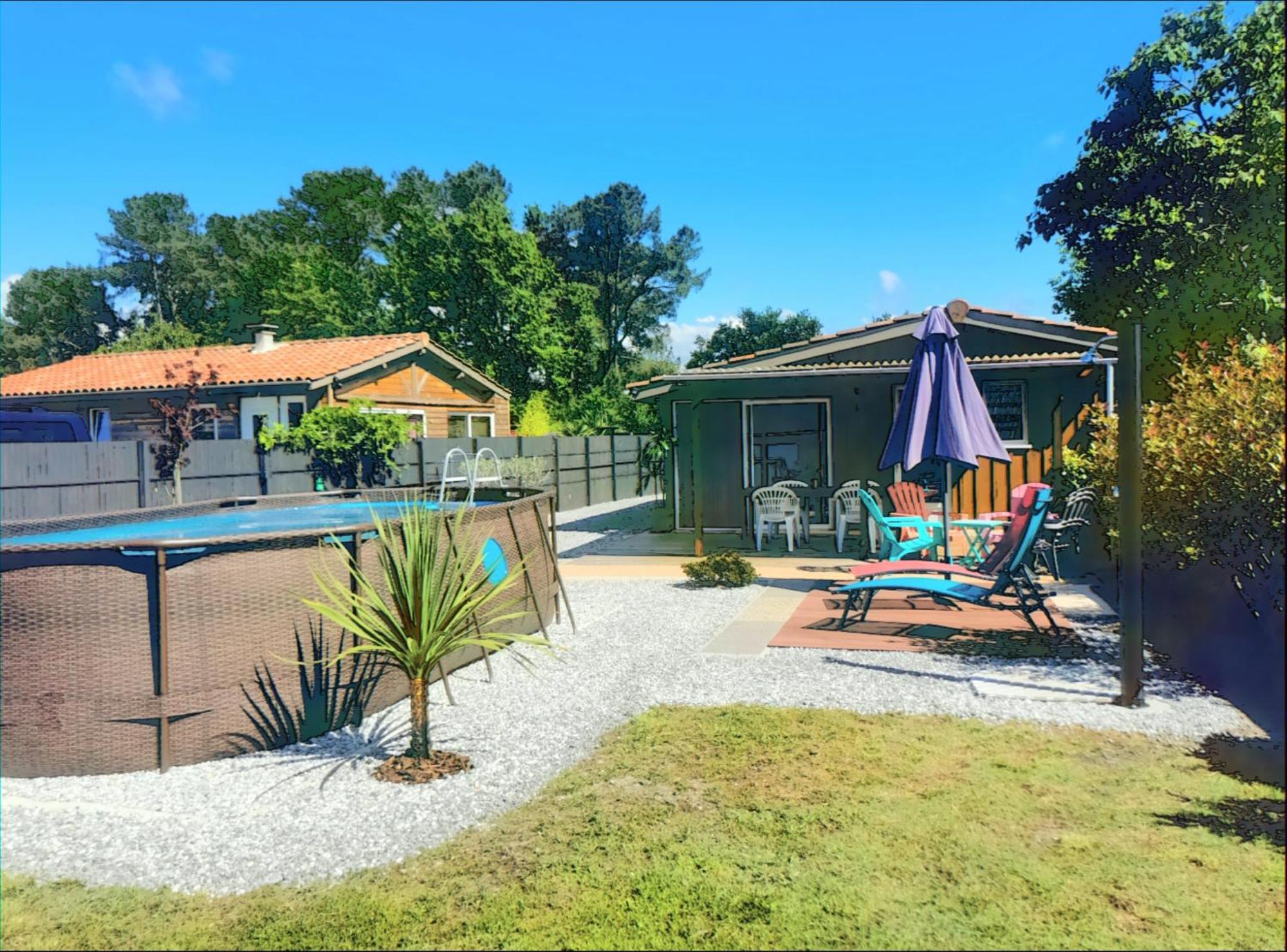 Maison Piscine Privee 4A5 Pers9 & 11 Kms Des Plages Oceanes Et Du Lac Linxe Exterior foto